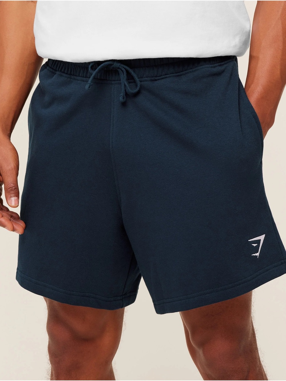 Gymshark Men’s Navy Blue Crest Shorts Size Medium